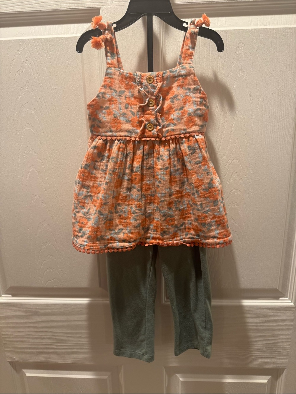 Kids Headquarters Peach and Light Blue Floral Toddler Top